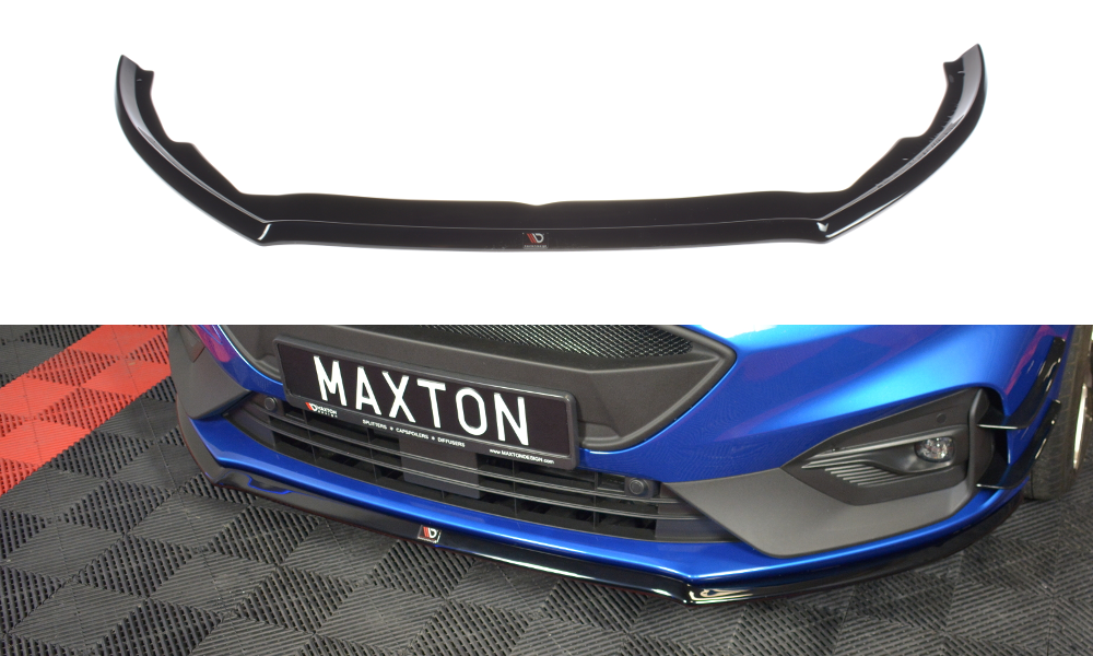 Maxton Design Front Ansatz passend für V.3 Ford Focus ST / ST-Line Mk4 schwarz Hochglanz