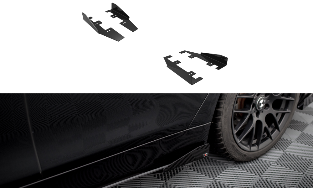Maxton Design Side Flaps BMW 4er Gran Coupe F36 schwarz Hochglanz