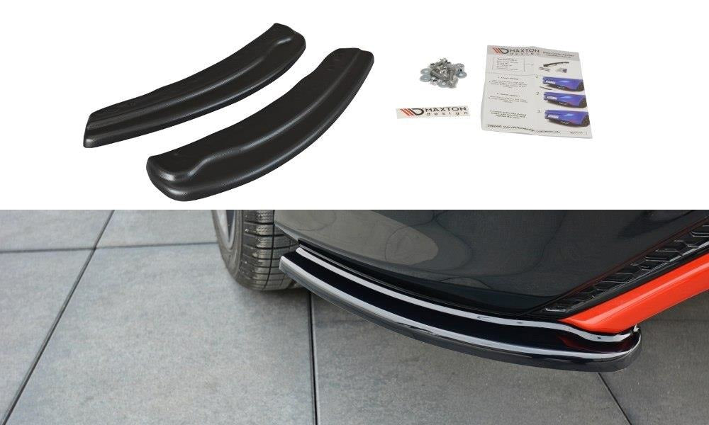 Maxton Design Heck Ansatz Flaps Diffusor passend für passend für Ford Focus ST-Line Mk3 FL schwarz Hochglanz