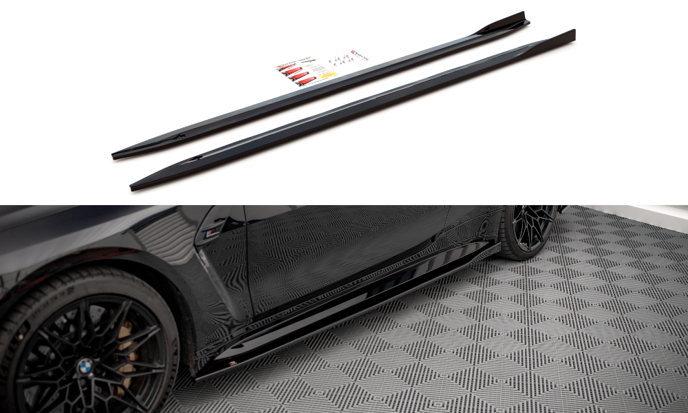 Maxton Design Seitenschweller Ansatz für V.1 für BMW M4 G82 schwarz Hochglanz