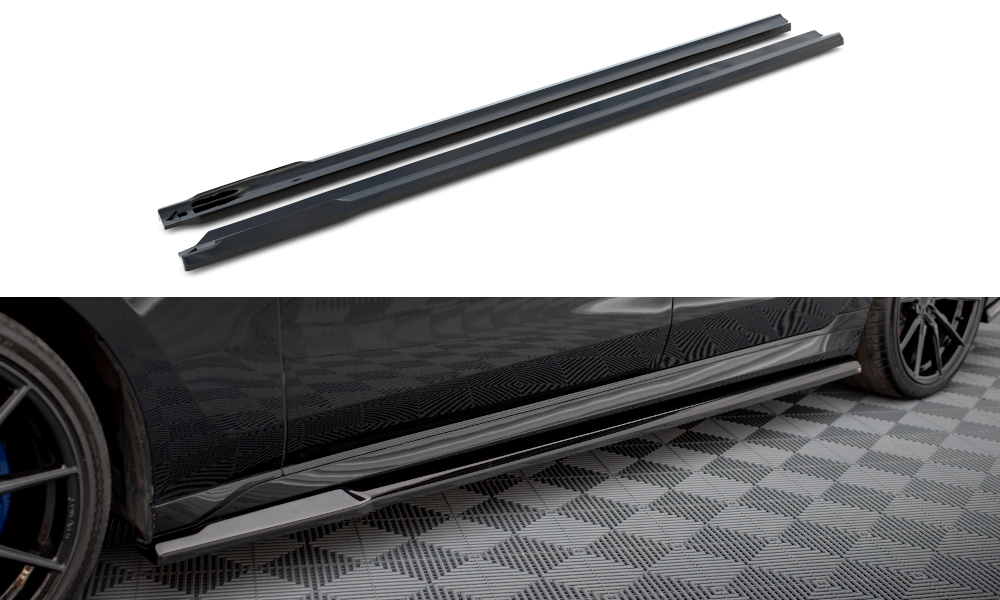 Maxton Design Seitenschweller Ansatz für BMW 7 M-Paket / M760e G70 schwarz Hochglanz