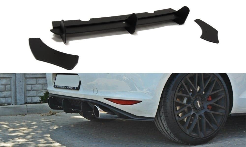 Maxton Design Diffusor Heck Ansatz passend für Heckschürze & Flaps passend für VW GOLF 7 GTI