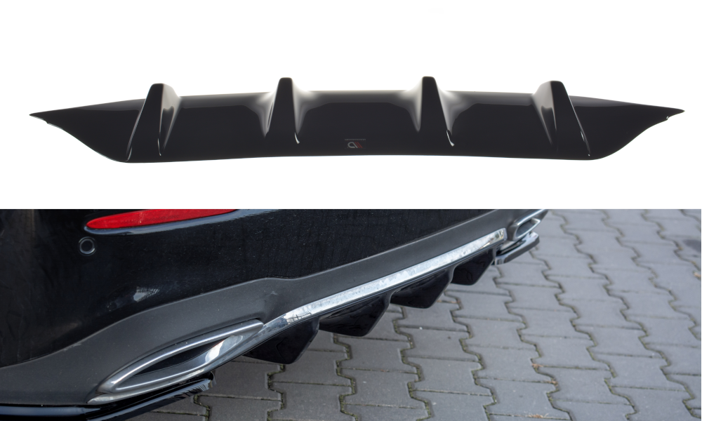 Maxton Design Diffusor Heck Ansatz passend für Mercedes-Benz E43 AMG / AMG-Line W213 schwarz Hochglanz