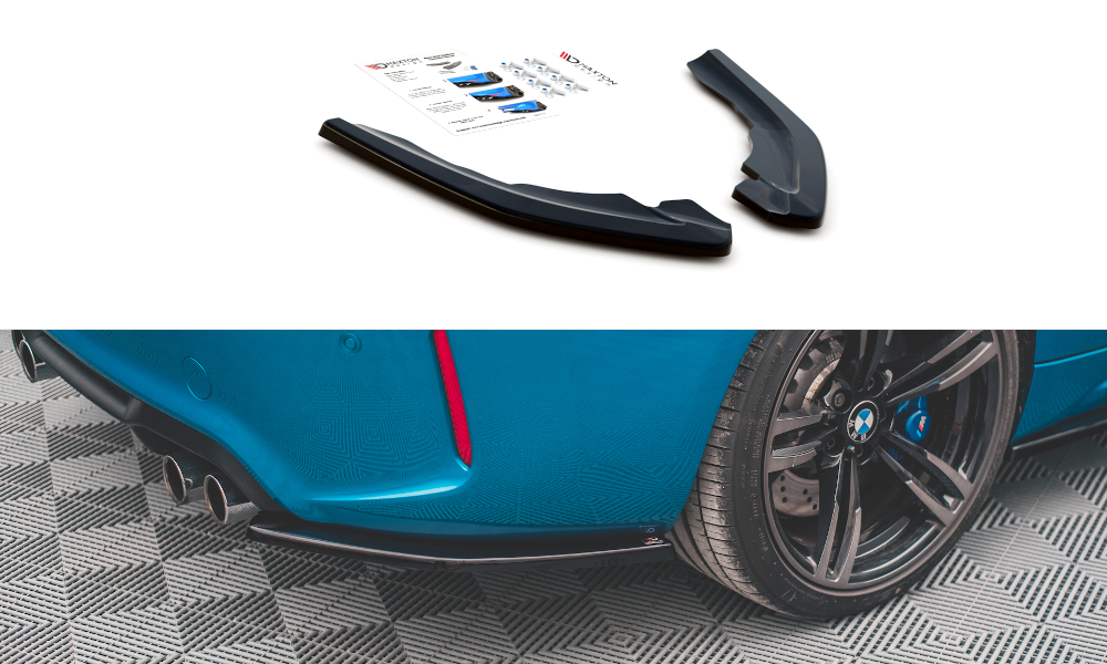 Maxton Design Heck Ansatz Flaps Diffusor V.2 für BMW M2 F87 schwarz Hochglanz