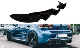 Maxton Design Heck Ansatz Flaps Diffusor passend für passend für VW GOLF 6 R (CNC) schwarz Hochglanz