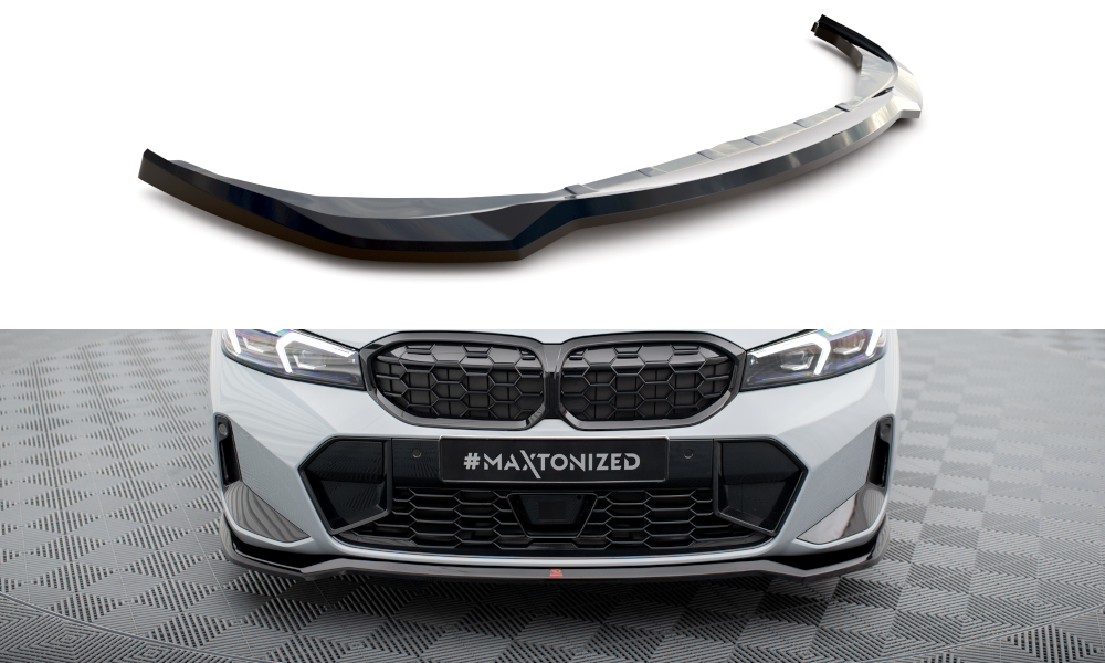 Maxton Design Front Ansatz V.2 für BMW 3er M340i / M-Paket G20 / G21 Facelift schwarz Hochglanz