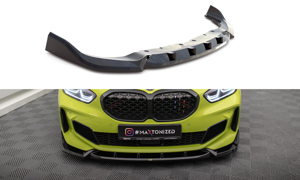 Maxton Design Front Ansatz V.7 für BMW 1er F40 M-Paket / M135i  schwarz Hochglanz