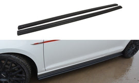 Maxton Design Seitenschweller Ansatz passend für VW GOLF 7 GTI PREFACE/FACELIFT (breit) schwarz Hochglanz