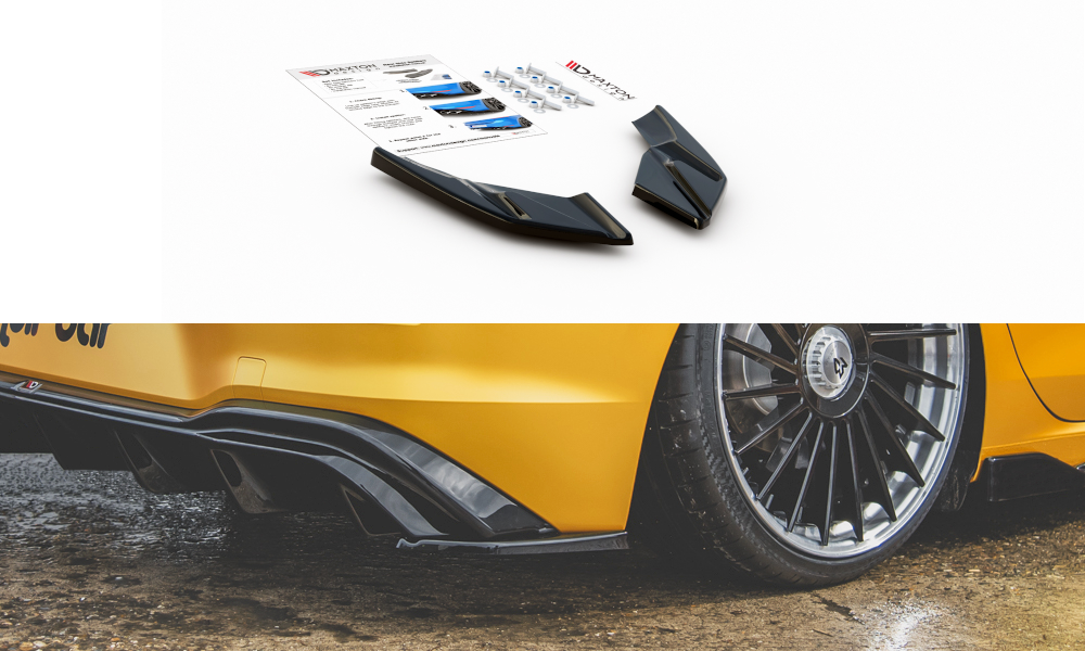 Maxton Design Heck Ansatz Flaps Diffusor passend für VW Golf 8  schwarz Hochglanz