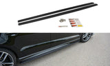 Maxton Design Seitenschweller Ansatz passend für Audi S3 / A3 S-Line 8V / 8V FL Limousine schwarz Hochglanz