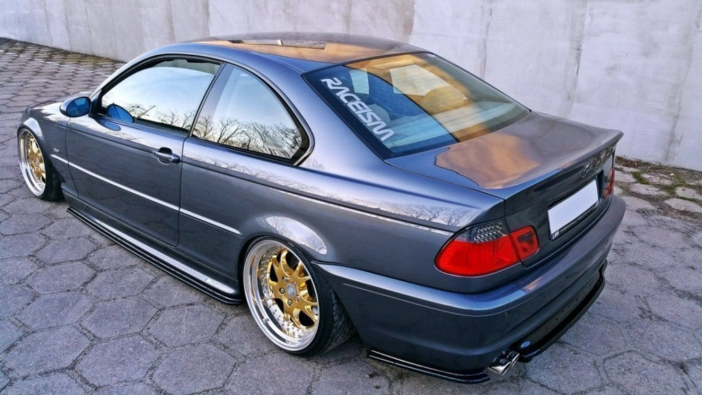 Maxton Design Mittlerer Diffusor Heck Ansatz passend für BMW 3er E46 M Paket COUPE DTM LOOK schwarz Hochglanz