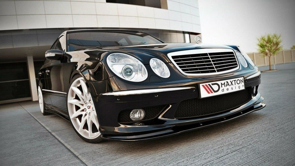 Maxton Design Front Ansatz passend für MERCEDES E W211 AMG VORFACELIFT schwarz Hochglanz