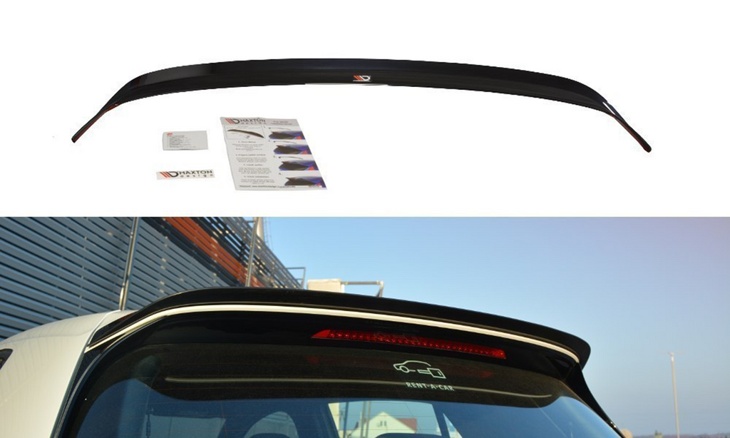 Maxton Design Spoiler CAP passend für V.1 Volkswagen Golf 7 R/ GTI (Nach Facelift) schwarz Hochglanz
