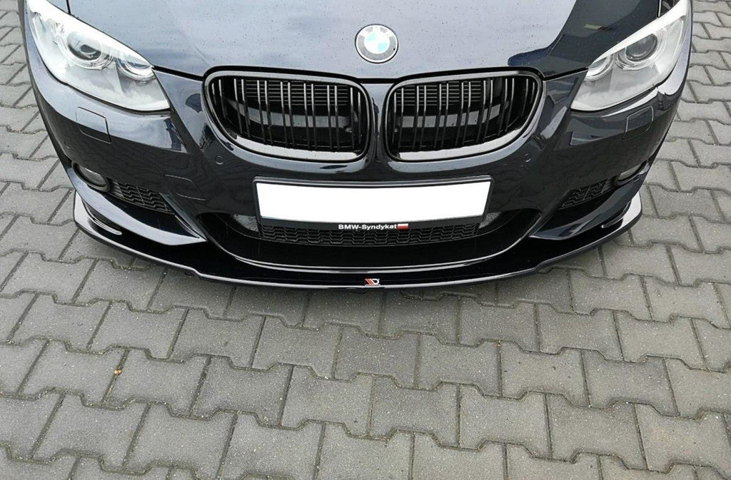 Maxton Design Front Ansatz passend für V.1 BMW 3er E92 M Paket FACELIFT schwarz Hochglanz