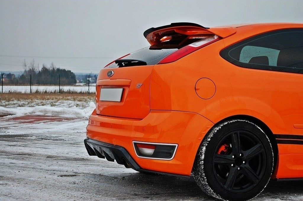 Maxton Design Diffusor Heck Ansatz passend für Ford Focus ST Mk2 schwarz Hochglanz