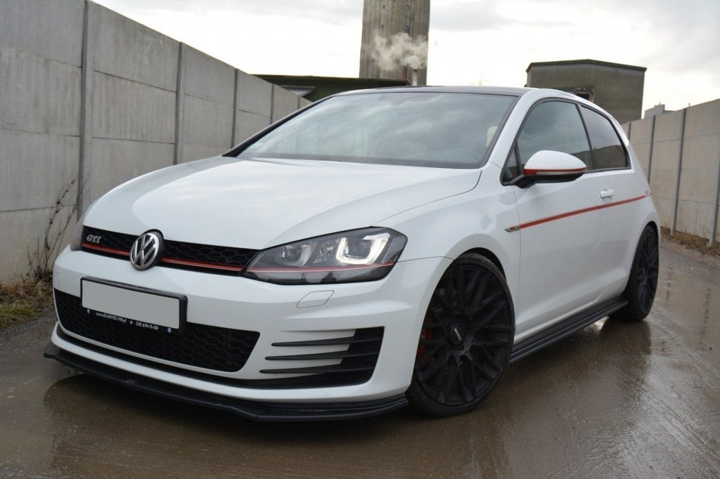 Maxton Design Seitenschweller Ansatz passend für VW GOLF 7 GTI PREFACE/FACELIFT (breit) schwarz Hochglanz