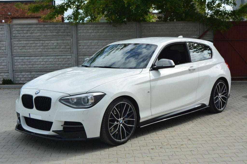 Maxton Design Seitenschweller Ansatz passend für BMW 1er F20/F21 M-Power  schwarz Hochglanz