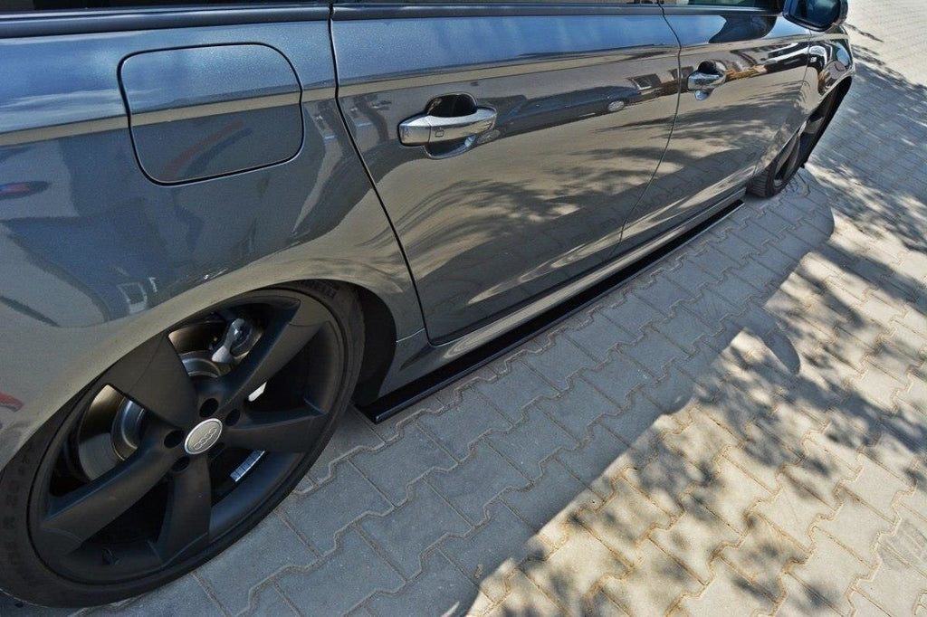 Maxton Design Seitenschweller Ansatz passend für Audi S6 / A6 S-Line C7  schwarz Hochglanz