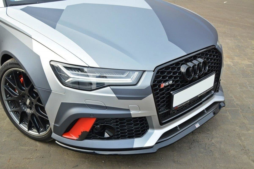 Maxton Design Front Ansatz passend für V.2 Audi RS6 C7 / C7 FL schwarz Hochglanz