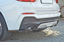 Laden Sie das Bild in den Galerie-Viewer, Maxton Design Mittlerer Diffusor Heck Ansatz für BMW X4 M Paket DTM LOOK schwarz Hochglanz