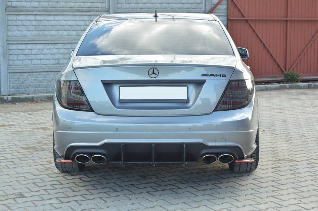 Maxton Design Diffusor Heck Ansatz passend für Heckschürze & Flaps passend für MERCEDES C W204 AMG-LINE FL