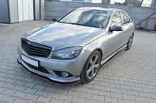 Laden Sie das Bild in den Galerie-Viewer, Maxton Design Seitenschweller Ansatz passend für Mercedes C W204 AMG-Line (vor Facelift) schwarz Hochglanz