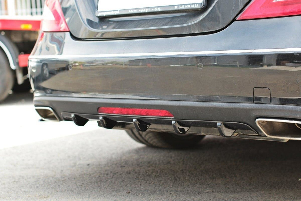 Maxton Design Diffusor Heck Ansatz passend für Mercedes CLS C218 schwarz Hochglanz