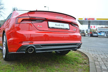 Laden Sie das Bild in den Galerie-Viewer, Maxton Design Mittlerer Diffusor Heck Ansatz passend für Audi A5 F5 S-Line DTM LOOK schwarz Hochglanz