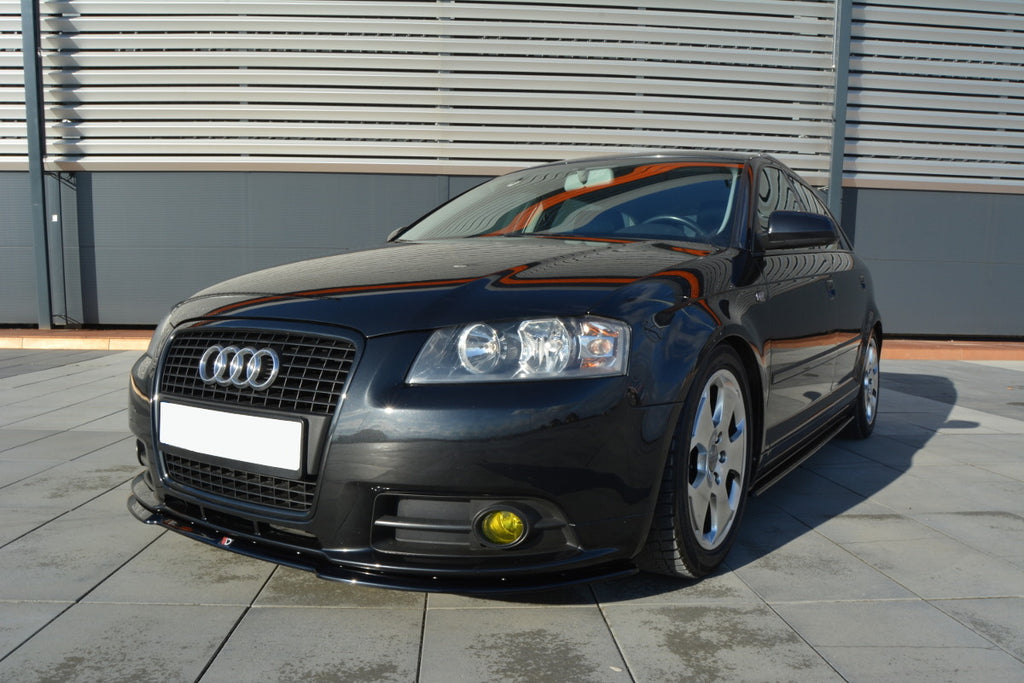 Maxton Design Front Ansatz passend für Audi A3 S-Line 8P schwarz Hochglanz