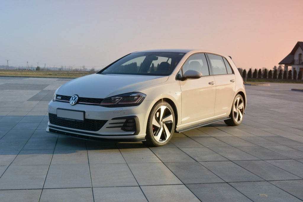 Maxton Design Seitenschweller Ansatz passend für VW GOLF 7 GTI PREFACE/FACELIFT (breit) schwarz Hochglanz