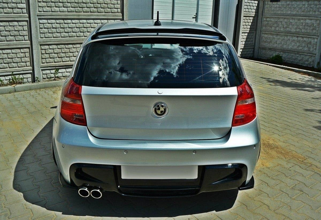 Maxton Design Heck Ansatz Flaps Diffusor passend für BMW 1er E87 Standard/M-Performance schwarz Hochglanz