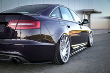 Laden Sie das Bild in den Galerie-Viewer, Maxton Design Heck Ansatz Flaps Diffusor passend für Audi A6 S-Line C6 / C6 FL Limousine / Avant schwarz Hochglanz