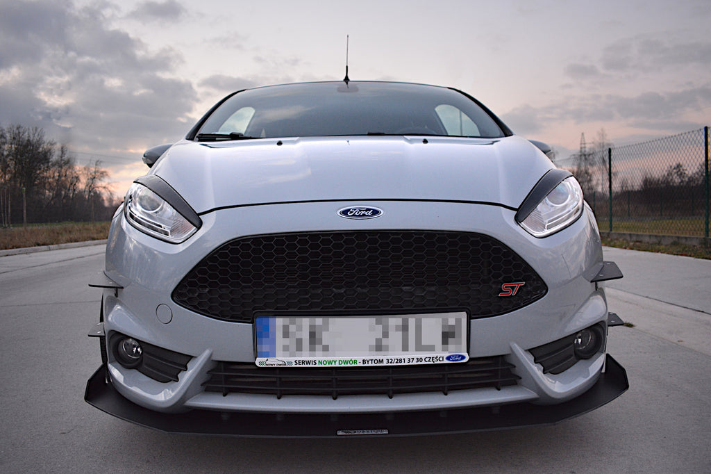 Maxton Design Scheinwerfer Blenden Böser Blick passend für V.1 Ford Fiesta ST / ST-Line / Standard Mk7 FL schwarz Hochglanz