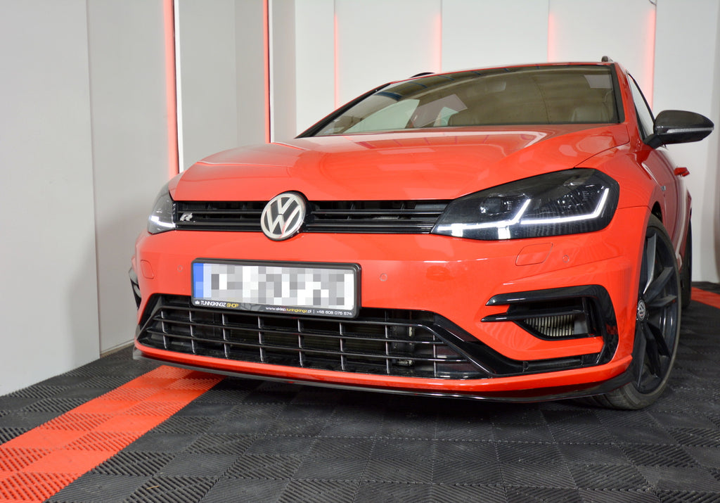 Maxton Design Front Ansatz passend für V.7 VW GOLF 7 R FACELIFT  schwarz Hochglanz