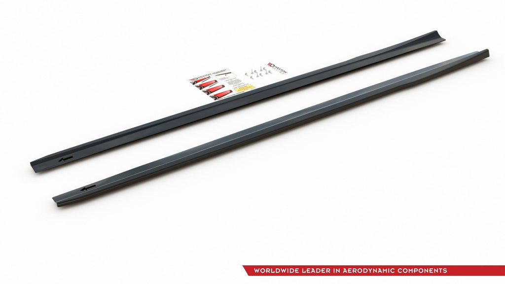Maxton Design Seitenschweller Ansatz passend für Mercedes A35 AMG W177  schwarz Hochglanz