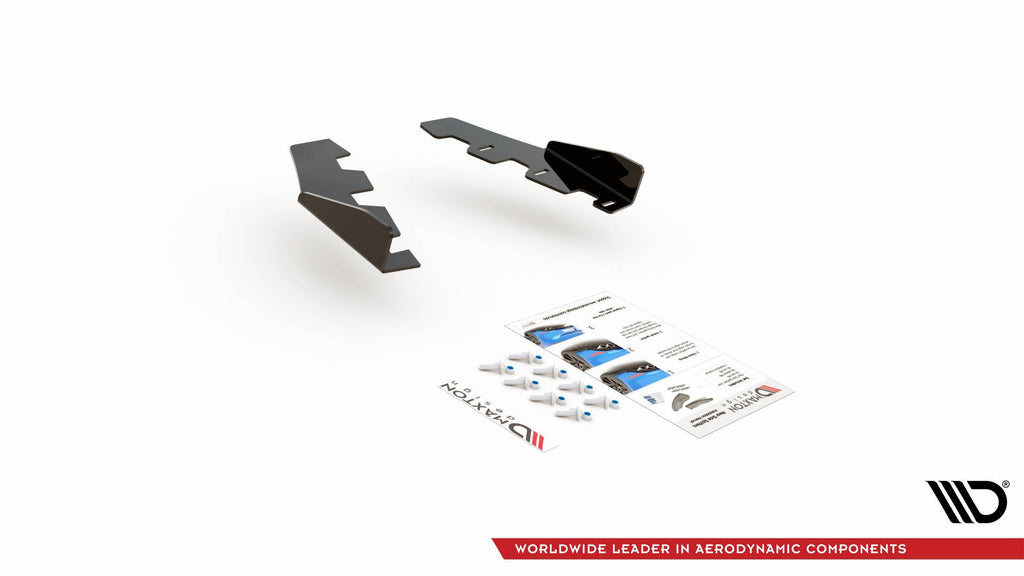 Maxton Design Hintere Seiten Flaps für BMW M135i F20 schwarz Hochglanz