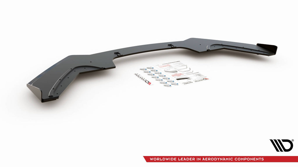 Maxton Design Robuste Racing Front Ansatz V.3 für passend +Flaps für BMW 1er F20 M-Paket Facelift / M140i  schwarz Hochglanz