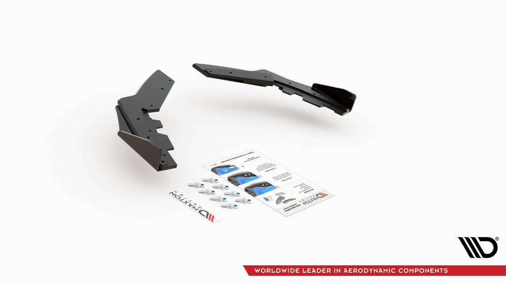 Maxton Design Robuste Racing Heck Ansatz Flaps Diffusor +Flaps für BMW M135i F20 schwarz Hochglanz