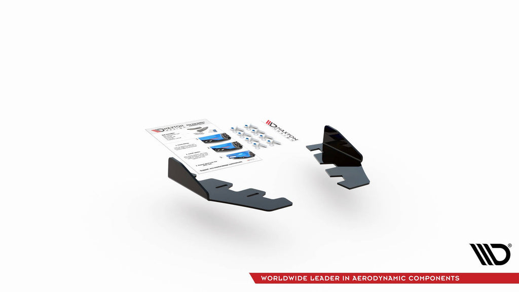 Maxton Design Hintere Seiten Flaps für BMW M135i F20 schwarz Hochglanz