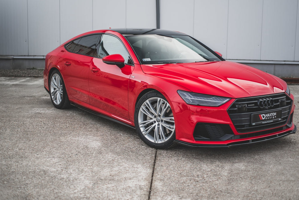 Maxton Design Seitenschweller Ansatz passend für Audi A7 C8 S-Line schwarz Hochglanz