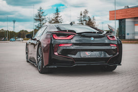 Maxton Design Mittlerer Diffusor Heck Ansatz passend für BMW i8 schwarz Hochglanz