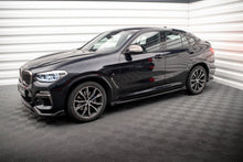 Laden Sie das Bild in den Galerie-Viewer, Maxton Design Seitenschweller Ansatz für V.2 für BMW X4 M-Paket G02 schwarz Hochglanz