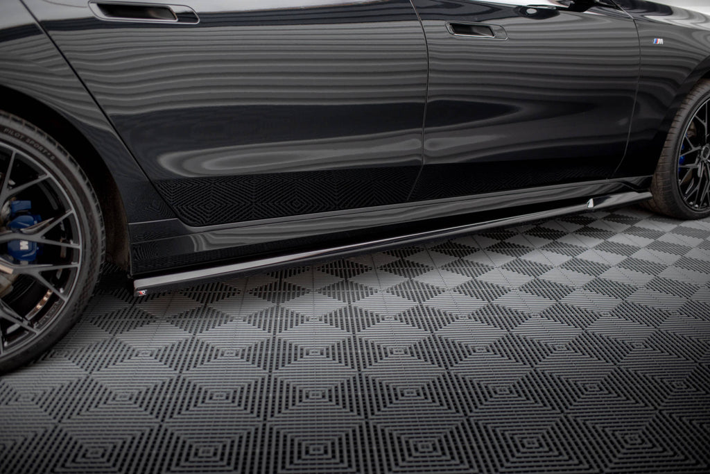 Maxton Design Seitenschweller Ansatz für BMW 7 M-Paket / M760e G70 schwarz Hochglanz