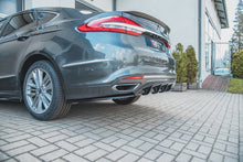 Laden Sie das Bild in den Galerie-Viewer, Maxton Design Diffusor Heck Ansatz passend für Ford Mondeo Vignale Mk5 Facelift schwarz Hochglanz