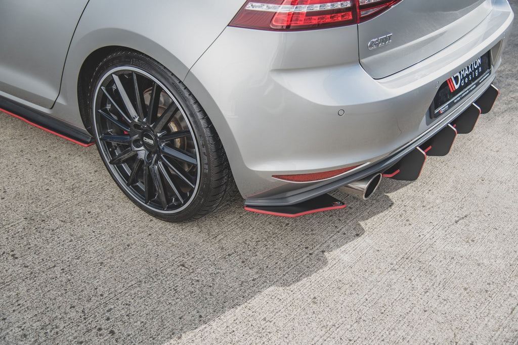 Maxton Design Heck Ansatz Flaps Diffusor passend für V.2 VW Golf 7 GTI