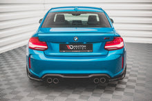 Laden Sie das Bild in den Galerie-Viewer, Maxton Design Heck Ansatz Flaps Diffusor V.2 für BMW M2 F87 schwarz Hochglanz