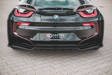 Laden Sie das Bild in den Galerie-Viewer, Maxton Design Mittlerer Diffusor Heck Ansatz passend für DTM Look BMW i8 schwarz Hochglanz