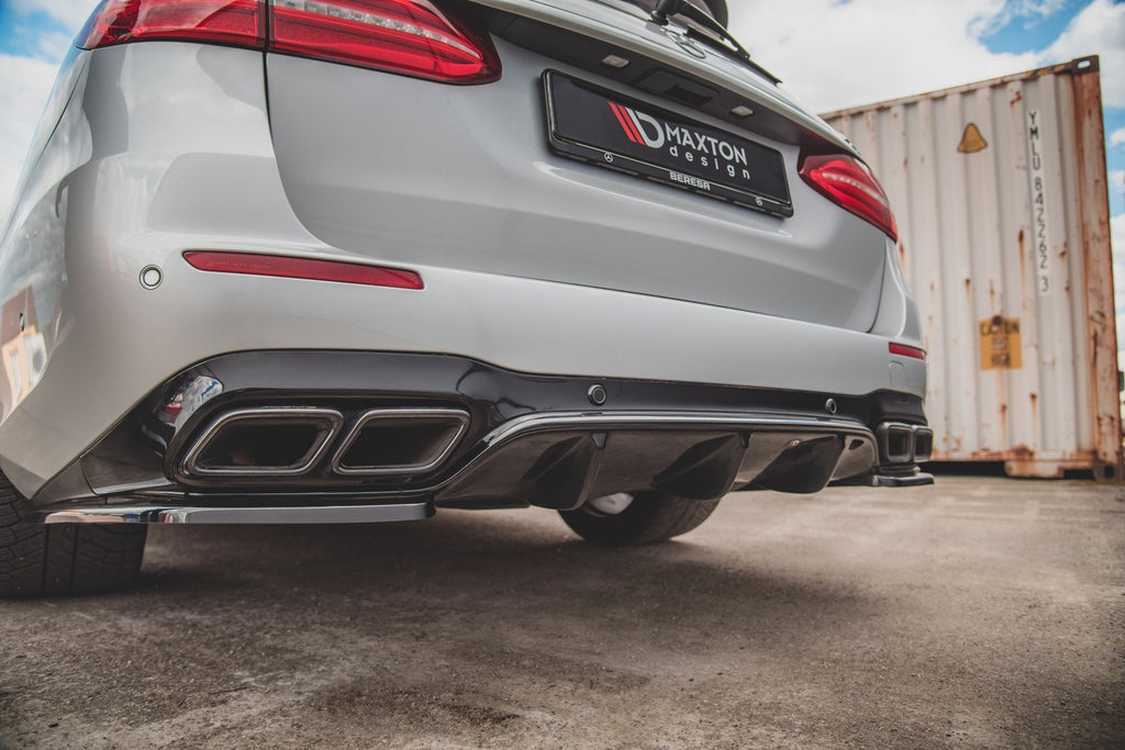 Maxton Design Diffusor Heck Ansatz passend für Mercedes-Benz E63 AMG Kombi S213 schwarz Hochglanz