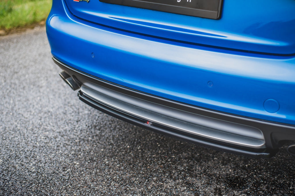Maxton Design Mittlerer Diffusor Heck Ansatz passend für Audi S4 / A4 S-Line B8 Limousine schwarz Hochglanz