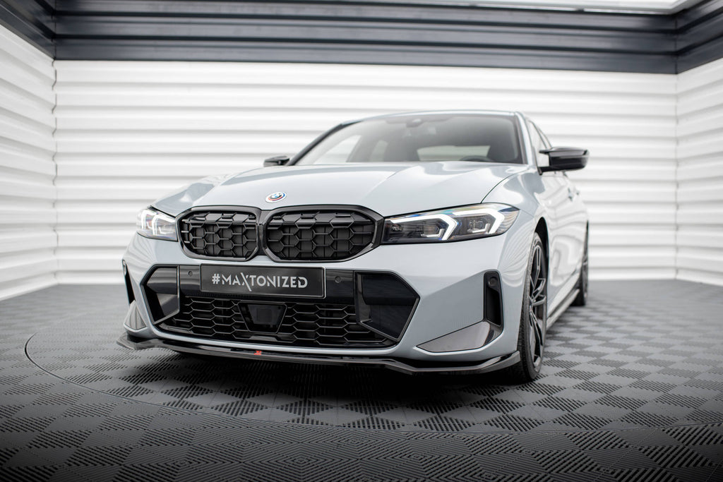 Maxton Design Front Ansatz V.2 für BMW 3er M340i / M-Paket G20 / G21 Facelift schwarz Hochglanz